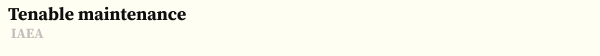 (����2)Tenable maintenance