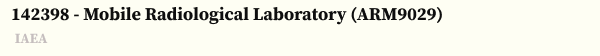 (����3)142398 - Mobile Radiological Laboratory (ARM9029)